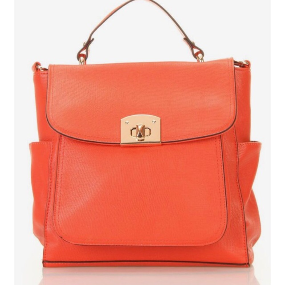 Levaunt Orange Turnlock Handbag NWT